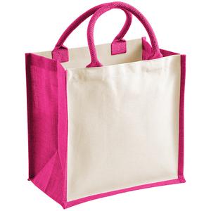 Westford Mill WM421 - Printers' midi jute bag Fuchsia