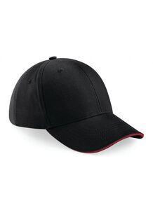 Beechfield BF020 - Athleisure 6 Panel Cap Black/Classic Red