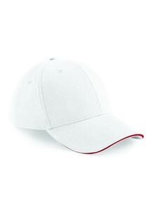 Beechfield BF020 - Athleisure 6 Panel Cap White/Classic Red