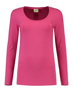 Lemon & Soda LEM1267 - T-shirt Crewneck cot/elast LS for her Fuchsia