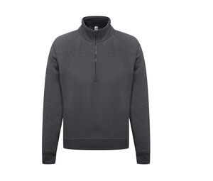 Fruit of the Loom SC276 - Zip Neck Sweat (62-032-0) Dark Heather Grey