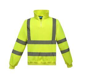 Yoko YKK06 - High visibility zipped collar sweatshirt Hi Vis Orange