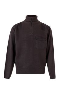 Velilla 101 - QUARTER ZIP KNITTED JUMPER Grey