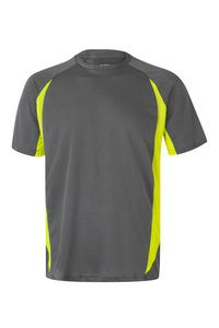 Velilla 105501 - TWO-TONE TECHNICAL T-SHIRT GREY/HI-VIS YELLOW