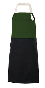 Velilla 404210B - TWO-TONE BIB APRON Forest Green